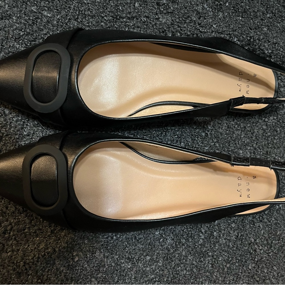 A New Day Black Sling-Back Flats